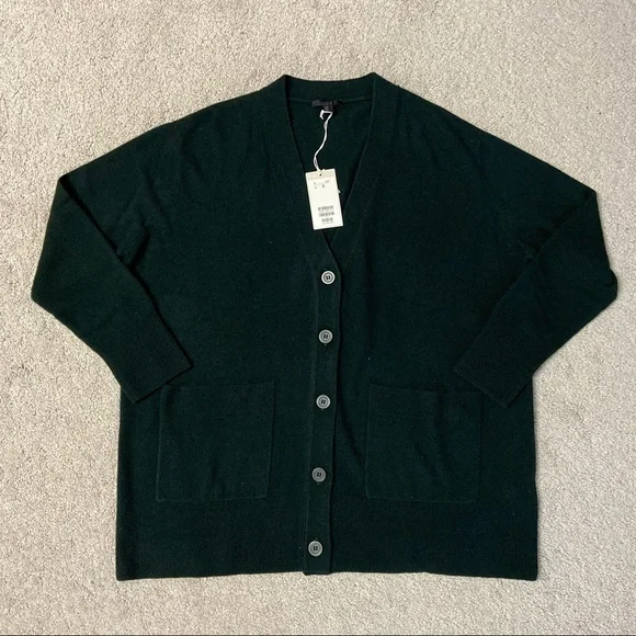 SOLD! New COS Women’s Lambswool Oversized Cardigan Green Size XS - Picture 4 of 10